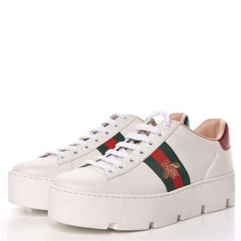 gucci embroidered shoes|gucci ace sneakers platform.